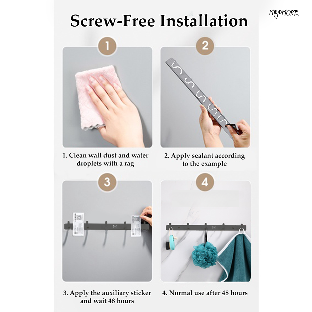 Mojomore Drill-Free Wall Hook Door Hanger Wall Hook Door Hook Clothes Hangers Clothes Hook No Drill