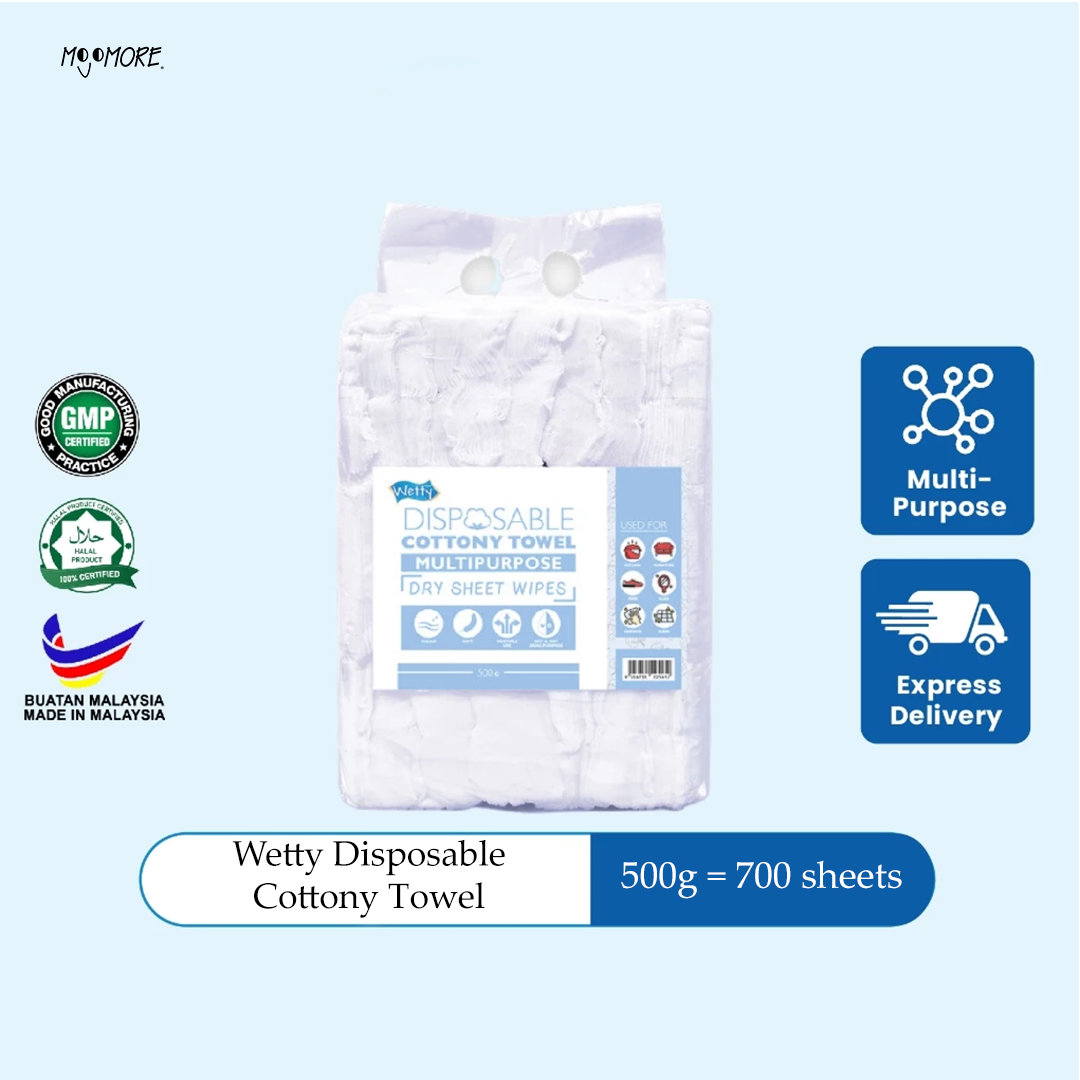 Wetty Disposable Cottony Towel 500g Dry Sheet Wipes