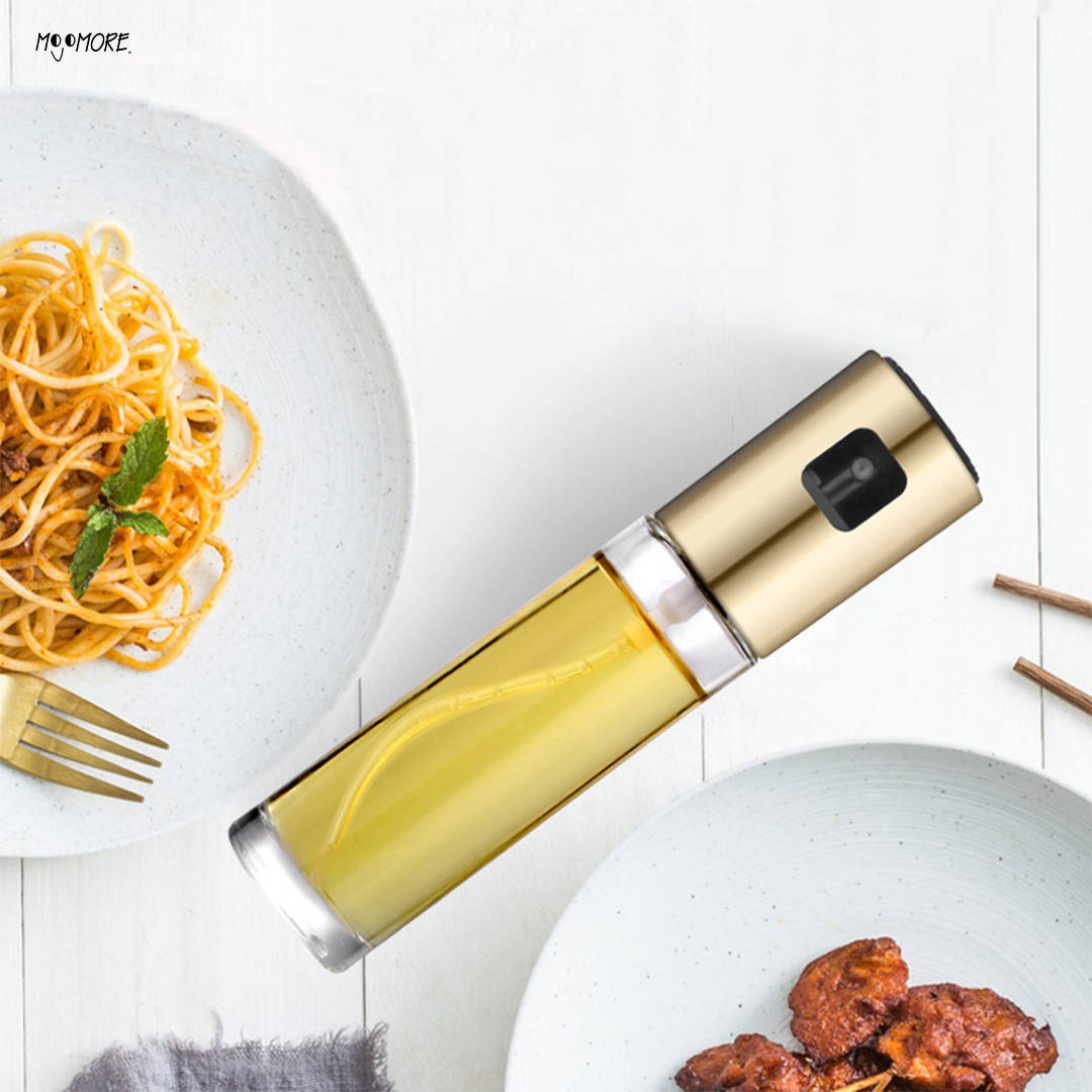Mojomore Oil spray bottle push spray glass oil bottle kitchen household barbecue stainless steel oil spray bottle