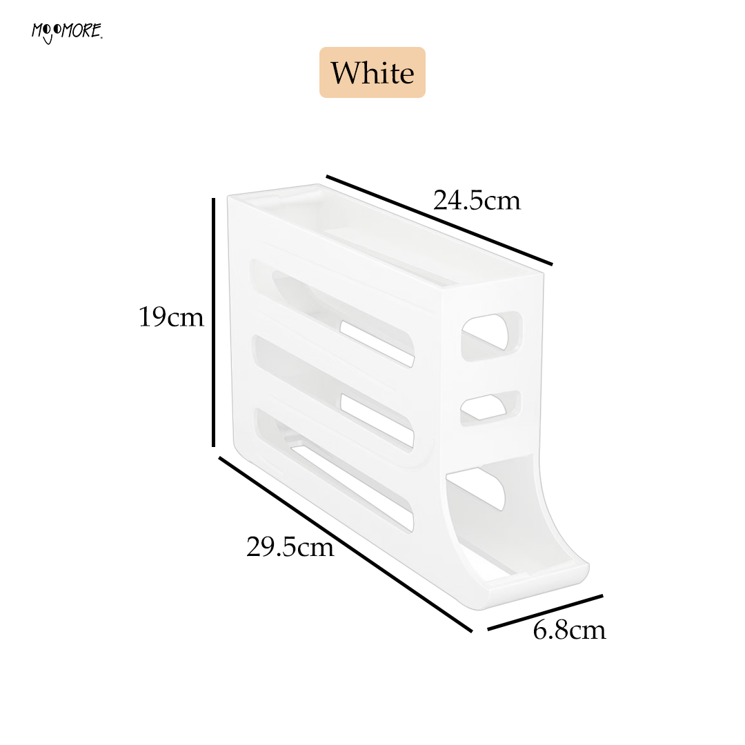 Mojomore Egg Storage Rack 4 Tier Refrigerator Egg Storage Rack Automatic Rolling Egg Storage Dispenser Egg 30 Grid