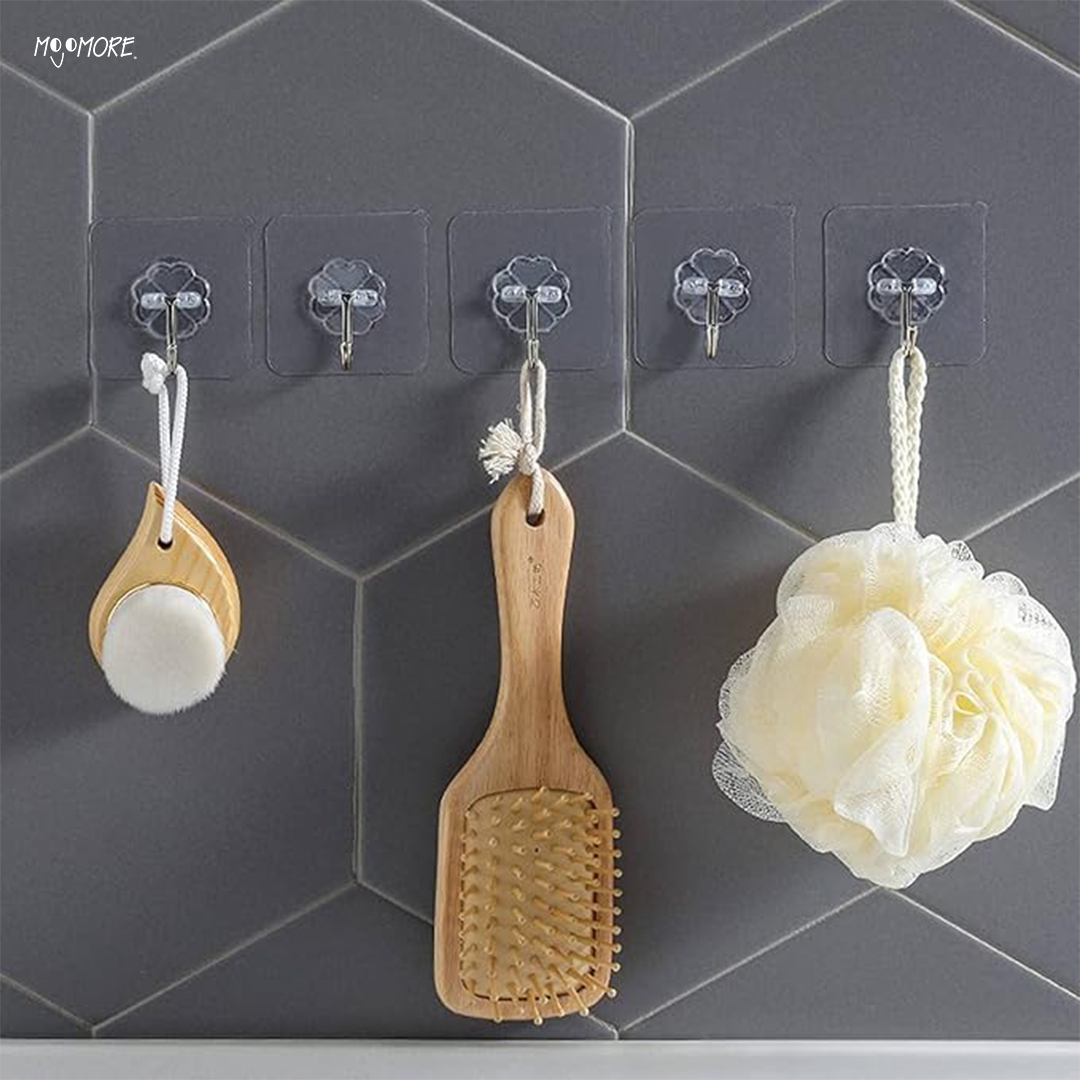 Mojomore Wall Hooks Seamless Screw, No-Punch Strong Adhesive Hook Screws ,Kitchen Bathroom Brackets Fixed Nail,Reusable