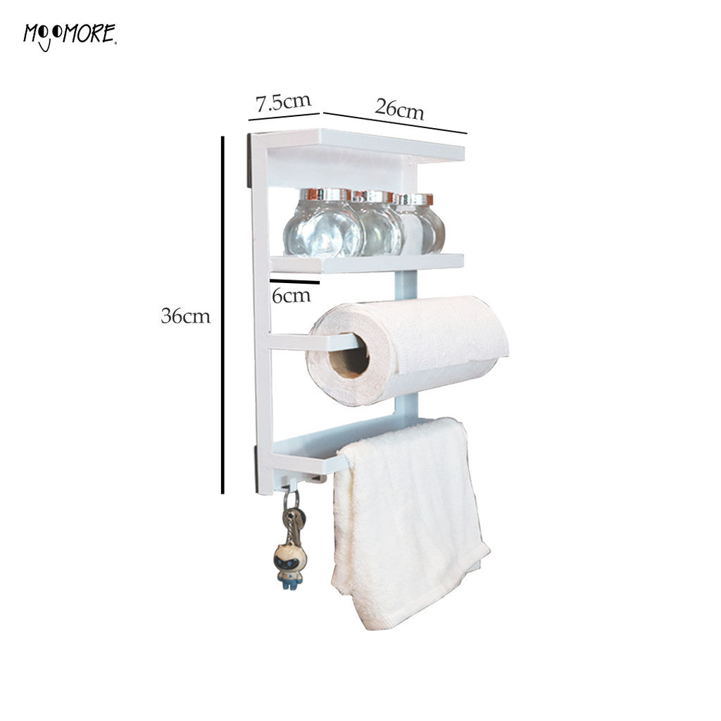 Mojomore Magnetic Rack For Refrigerator and Kitchen Cabinet, Strong Suction Magnet Rack
