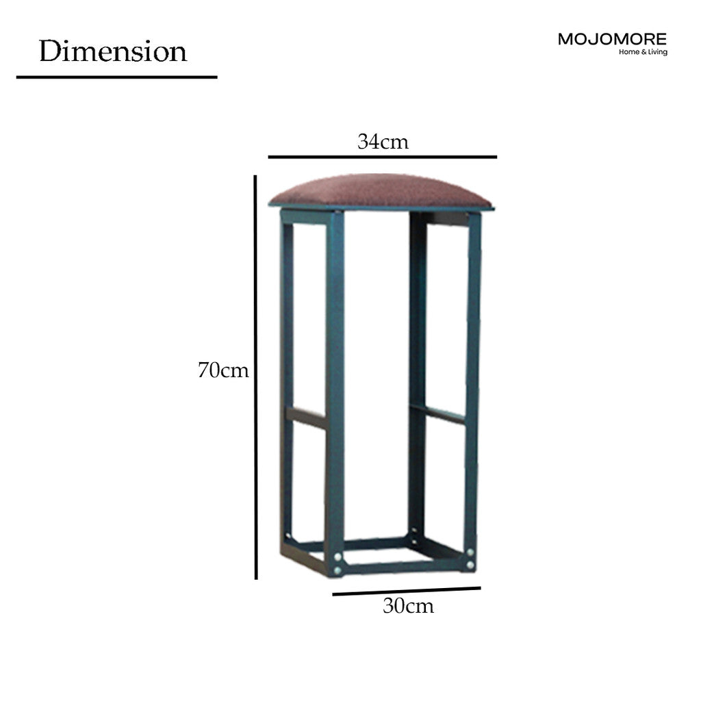 MOJOMORE 70CM Metal High Bar Stool Backrest Footstool Kerusi Makan Besi Tinggi Cafe Dining Chair 高脚椅