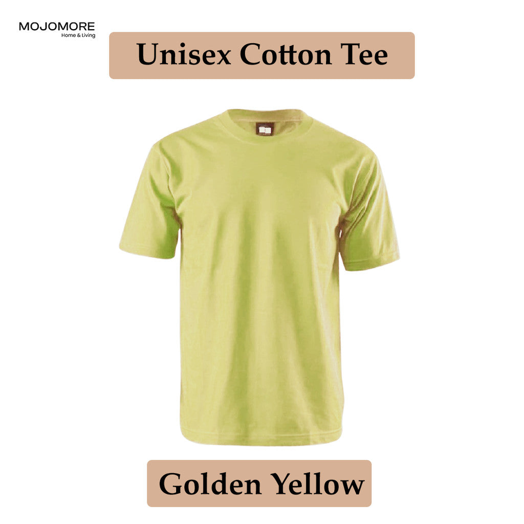 MOJOMORE Golden Yellow Plus Size T Shirt Plain Oversized Kosong 100% Cotton 170GSM Unisex Baju Man Women
