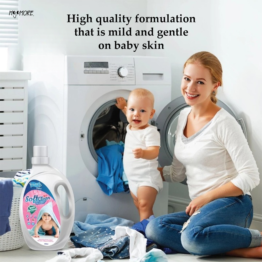 Wetty Baby Detergent Antibacterial Laundry Detergent With Softener Liquid 2000ml