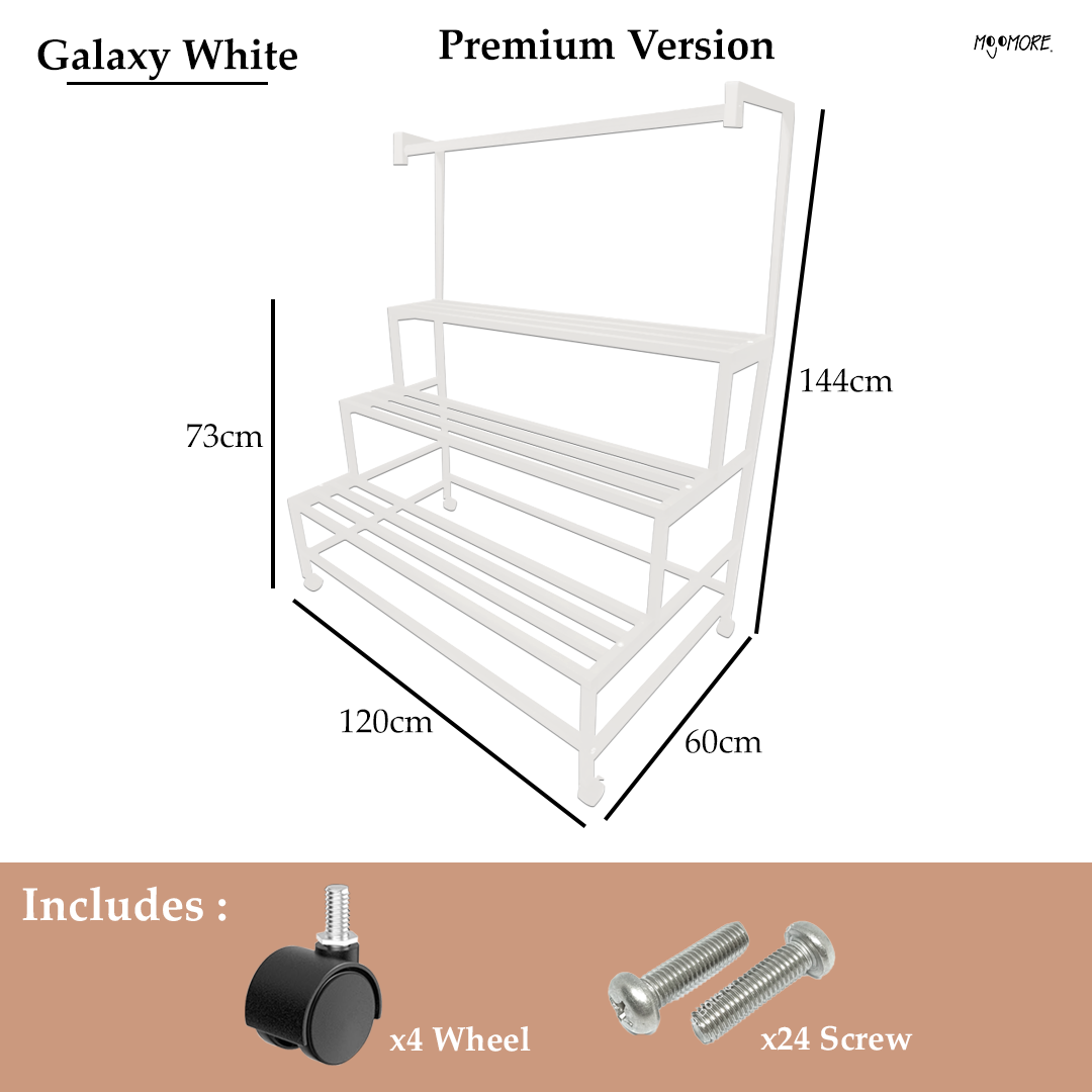 Mojomore 3 Tier Flower Rack Plant Rack Steel Outdoor Pots Garden Rak Pasu Bunga Outdoor Rak Bertingkat