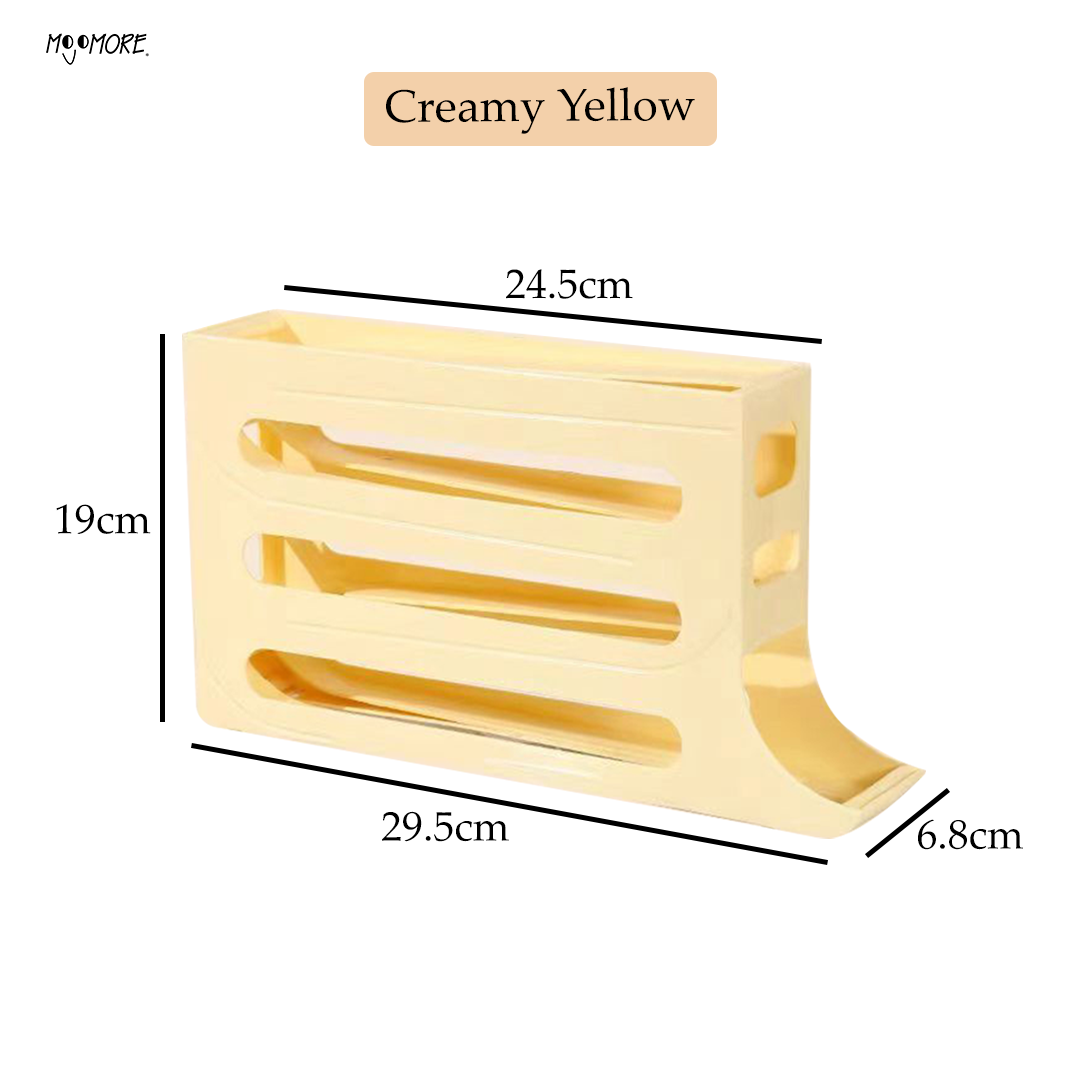 Mojomore Egg Storage Rack 4 Tier Refrigerator Egg Storage Rack Automatic Rolling Egg Storage Dispenser Egg 30 Grid