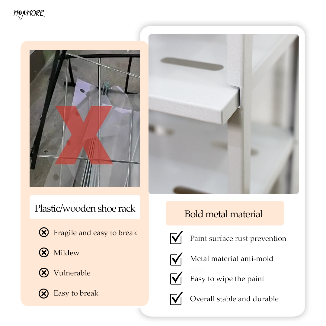 Mojomore Metal Shoe Rack Sandal Shoes Umbrella Shelf Anti-rust Rak Tingkat Besi Tempat Simpan Kasut Selipar Payung