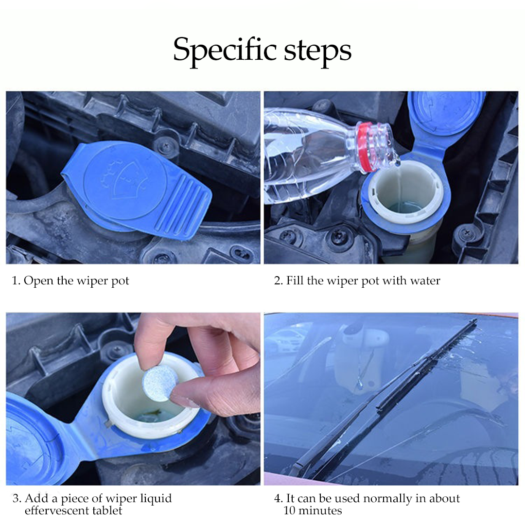 Mojomore Car Windshield Cleaner Tablet Water Repellent Wiper Glass Cleaner Window Cleaner Washer