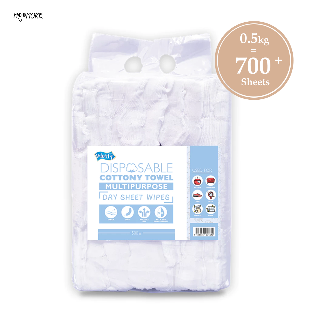 Wetty Disposable Cottony Towel 500g Dry Sheet Wipes