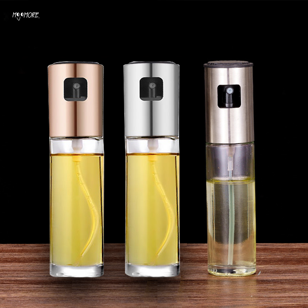 Mojomore Oil spray bottle push spray glass oil bottle kitchen household barbecue stainless steel oil spray bottle