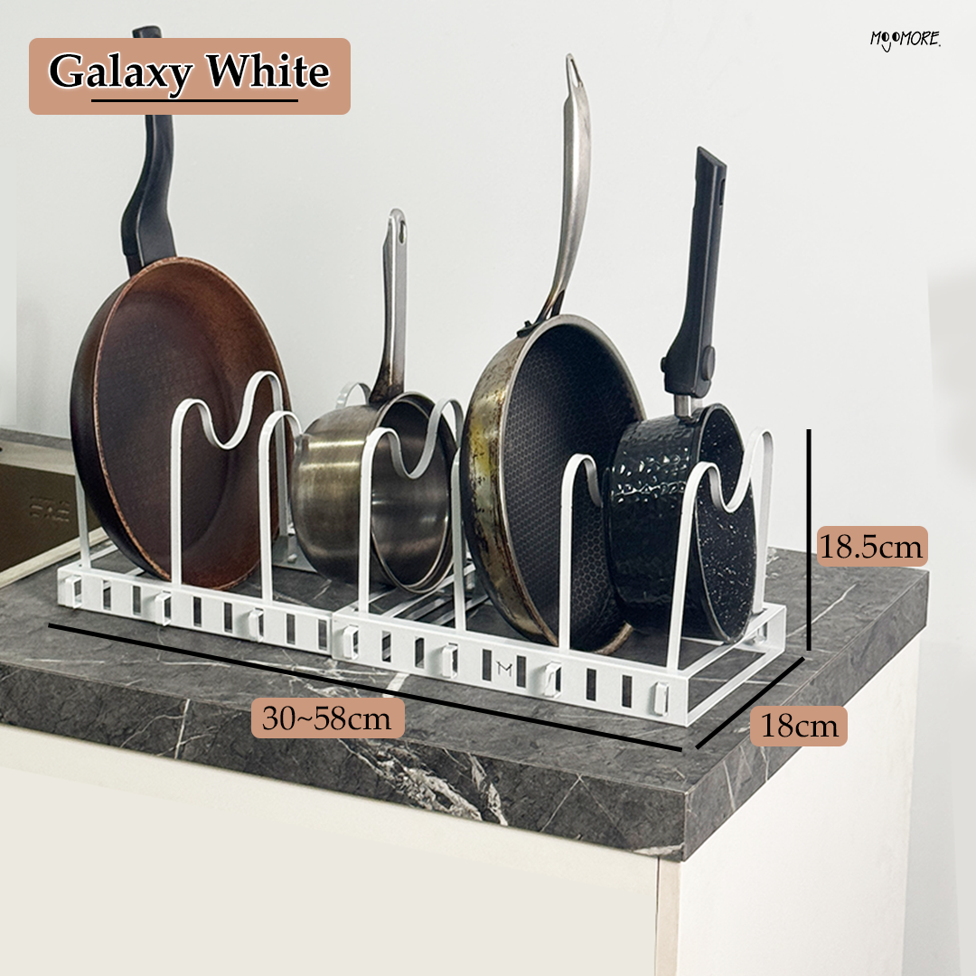 Mojomore Adjustable Extendable Pot Pan Rack Dish Plate Storage Chop Board & Pot Cover Holder