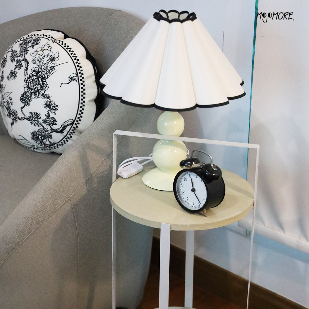 MOJOMORE Modern Resin Round Table -Top End Table with Open Shelf for Living Room