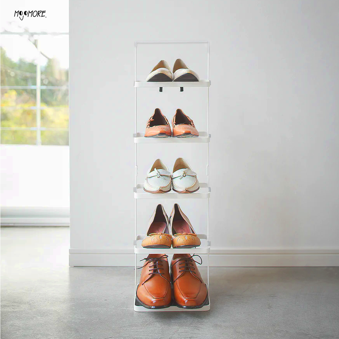 Mojomore Stylish Simple Vertical Iron Shoe Rack Pair Shoe Storage Rack Narrow Multi-Layer Single Row Shoe Rack