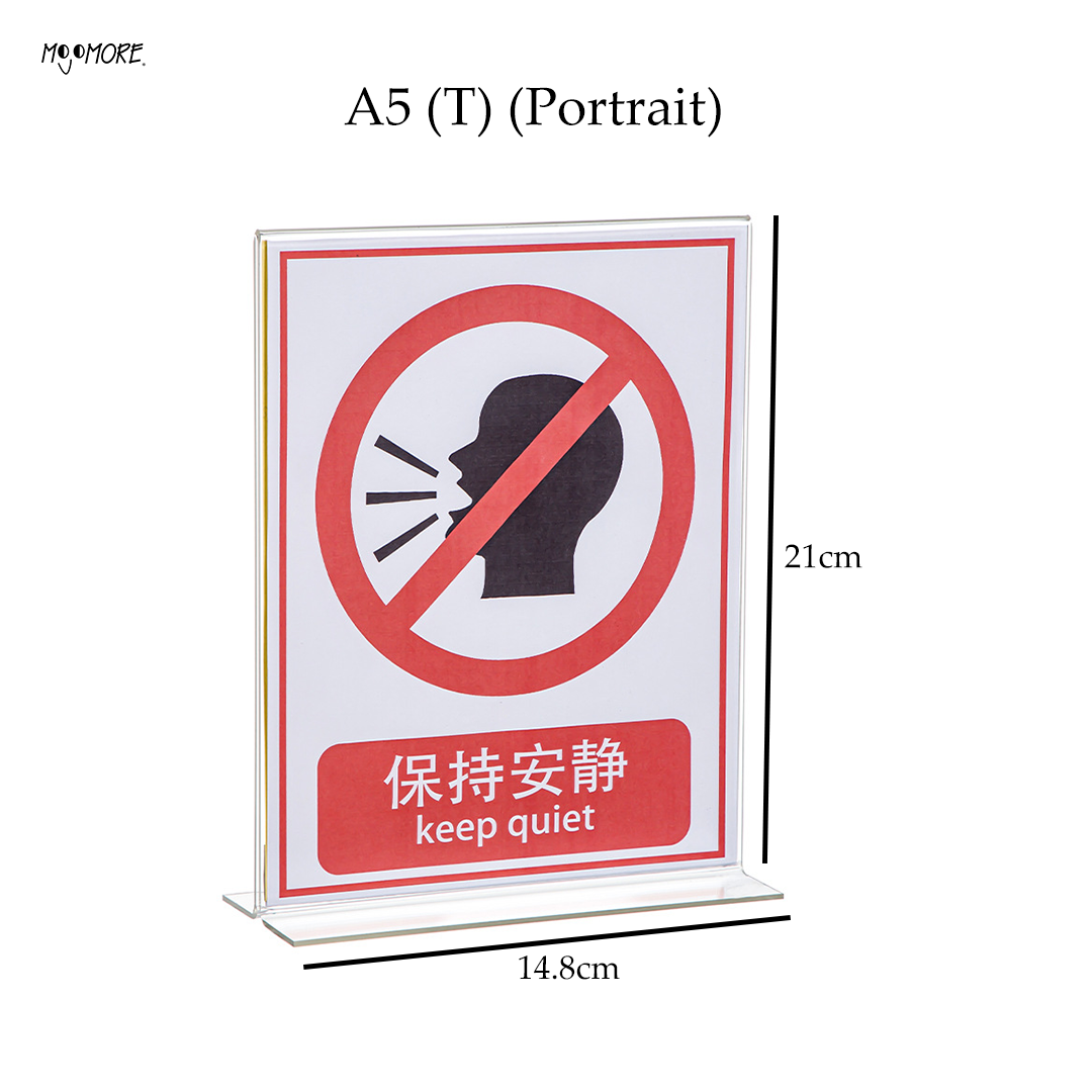 Mojomore Acrylic Stand A4 A5 Size Acrylic L Shape Display Stand Transparent