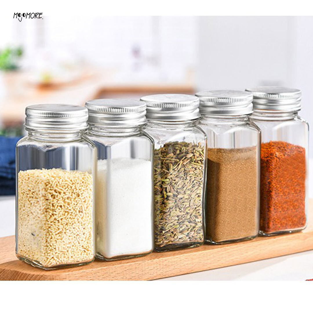 Mojomore 120g Seasoning Bottle Glass Jar Food Storage Spice Container Condiment Bekas Rempah Balang Kaca Kedap