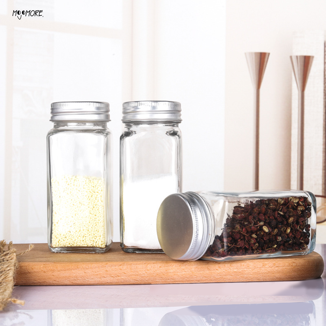 Mojomore 120g Seasoning Bottle Glass Jar Food Storage Spice Container Condiment Bekas Rempah Balang Kaca Kedap