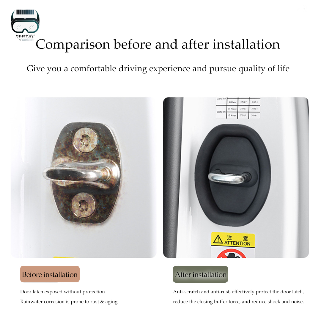 Mojomore Car Door Lock Protective Cover Door Protective Pad Door Shock Absorption Silicone Protective Pad Door Cushion