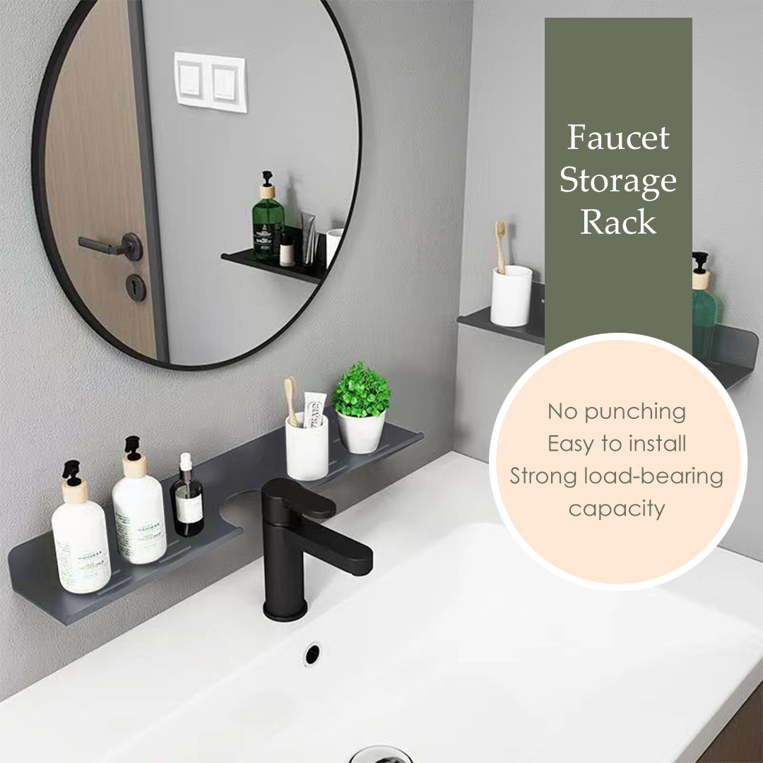 Faucet Storage Rack Bathroom Shelf Wall Mounted Organizer