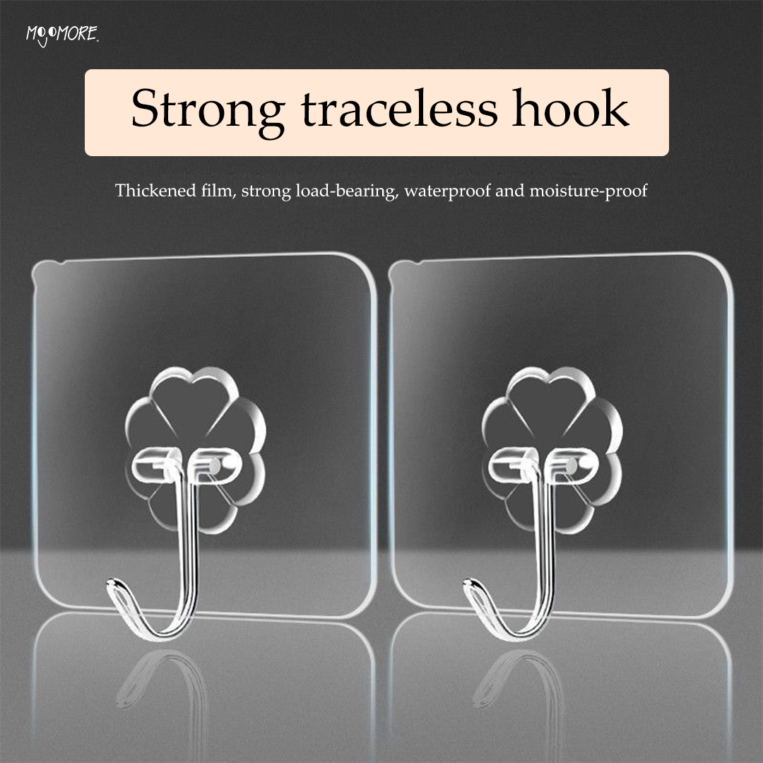 Mojomore Wall Hooks Seamless Screw, No-Punch Strong Adhesive Hook Screws ,Kitchen Bathroom Brackets Fixed Nail,Reusable