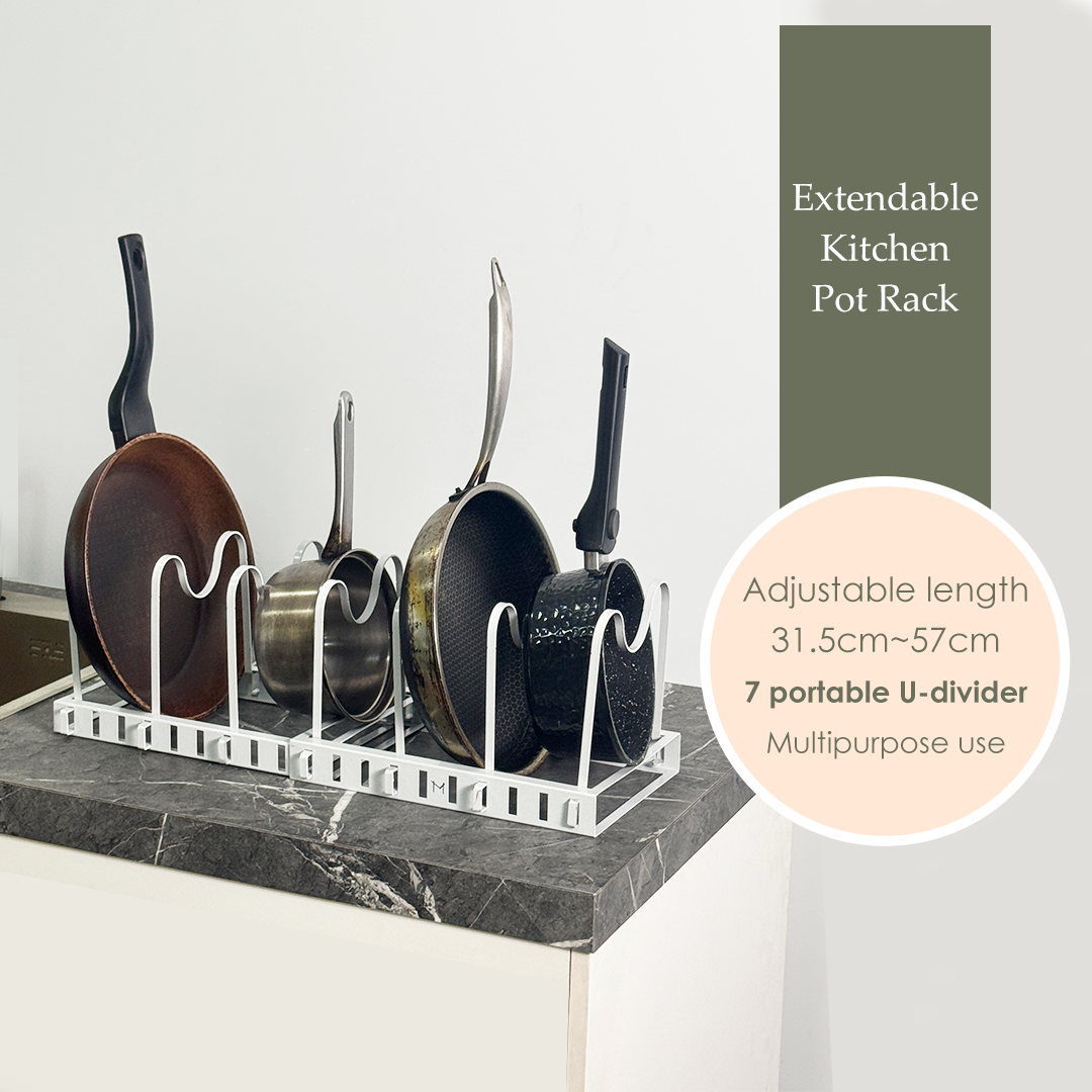 Mojomore Adjustable Extendable Pot Pan Rack Dish Plate Storage Chop Board & Pot Cover Holder