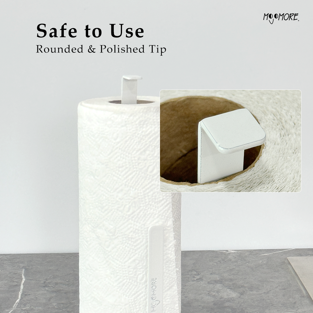 Mojomore Paper Towel Holder Stainless Steel Countertop Roll Kitchen Paper Towel Standing One-Hand Operation Organize