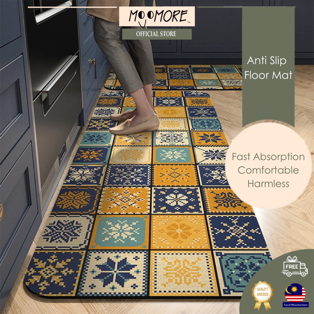 Mojomore Long Absorbent Bath Mat Alas Kaki Karpet Antislip Floor Mat Fast Dry Floor Diatom Mat Karpet