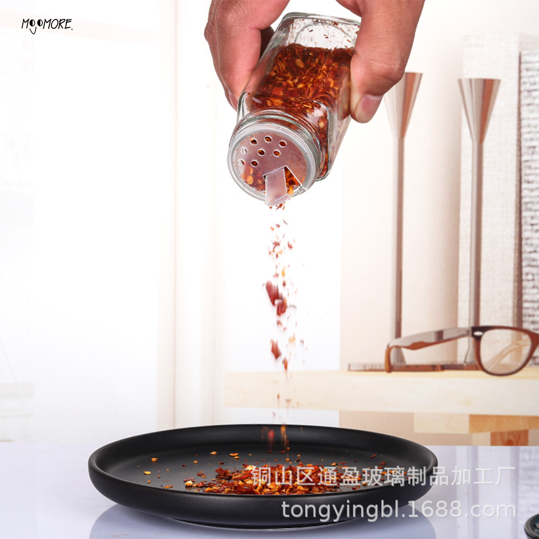 Mojomore 120g Seasoning Bottle Glass Jar Food Storage Spice Container Condiment Bekas Rempah Balang Kaca Kedap