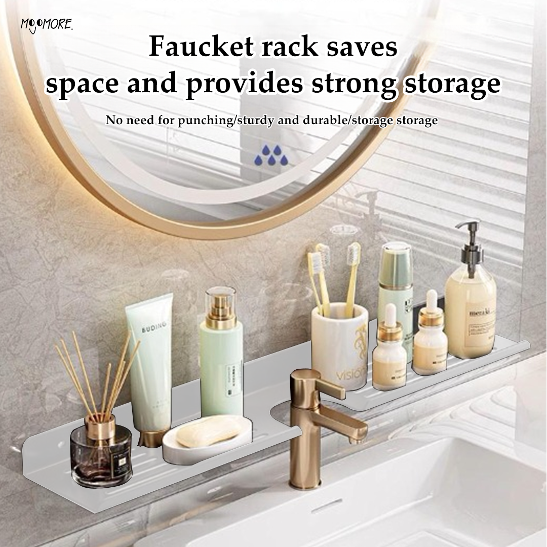 Faucet Storage Rack Bathroom Shelf Wall Mounted Organizer