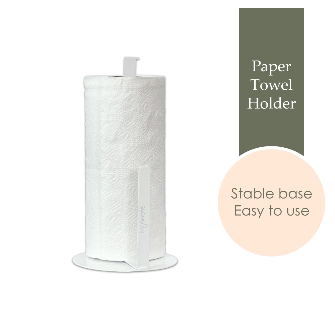 Mojomore Paper Towel Holder Stainless Steel Countertop Roll Kitchen Paper Towel Standing One-Hand Operation Organize