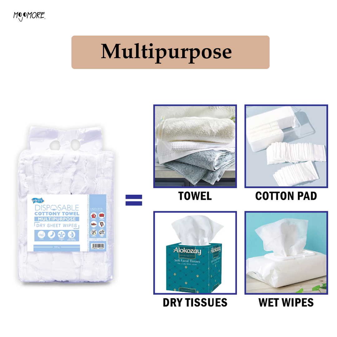 Wetty Disposable Cottony Towel 500g Dry Sheet Wipes