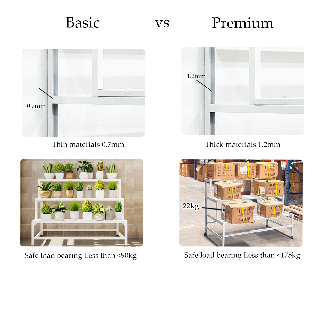 Mojomore 3 Tier Flower Rack Plant Rack Steel Outdoor Pots Garden Rak Pasu Bunga Outdoor Rak Bertingkat