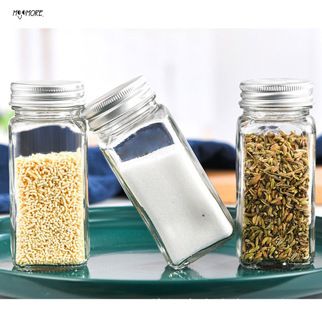 Mojomore 120g Seasoning Bottle Glass Jar Food Storage Spice Container Condiment Bekas Rempah Balang Kaca Kedap