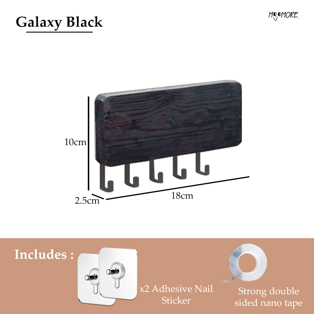 MOJOMORE Key Holder Wall Mount Key Rack Wooden Bamboo Hook key rack Home Clothe Hook Rack Key Rack Wall Mount