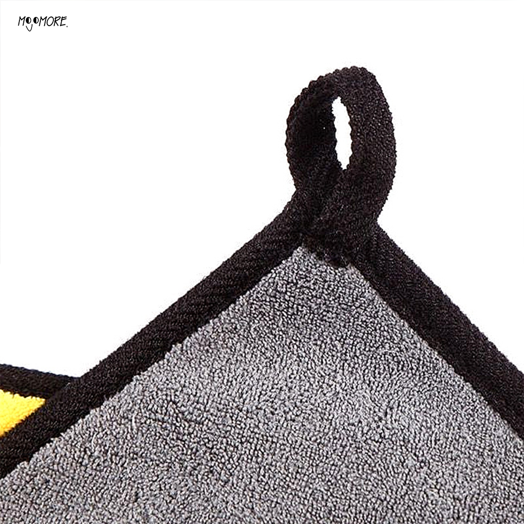 Mojomore Dual Layer Microfiber Car Cleaning Towel Multipurpose High Water Absorption Plush Wax Polish Cloth