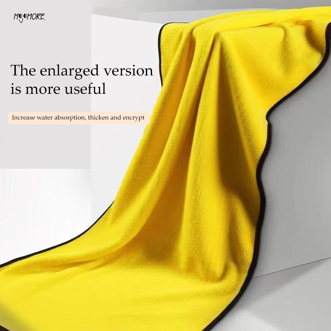 Mojomore Dual Layer Microfiber Car Cleaning Towel Multipurpose High Water Absorption Plush Wax Polish Cloth