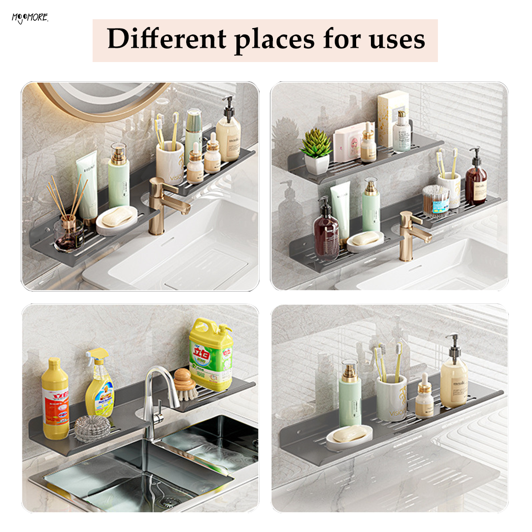 Faucet Storage Rack Bathroom Shelf Wall Mounted Organizer