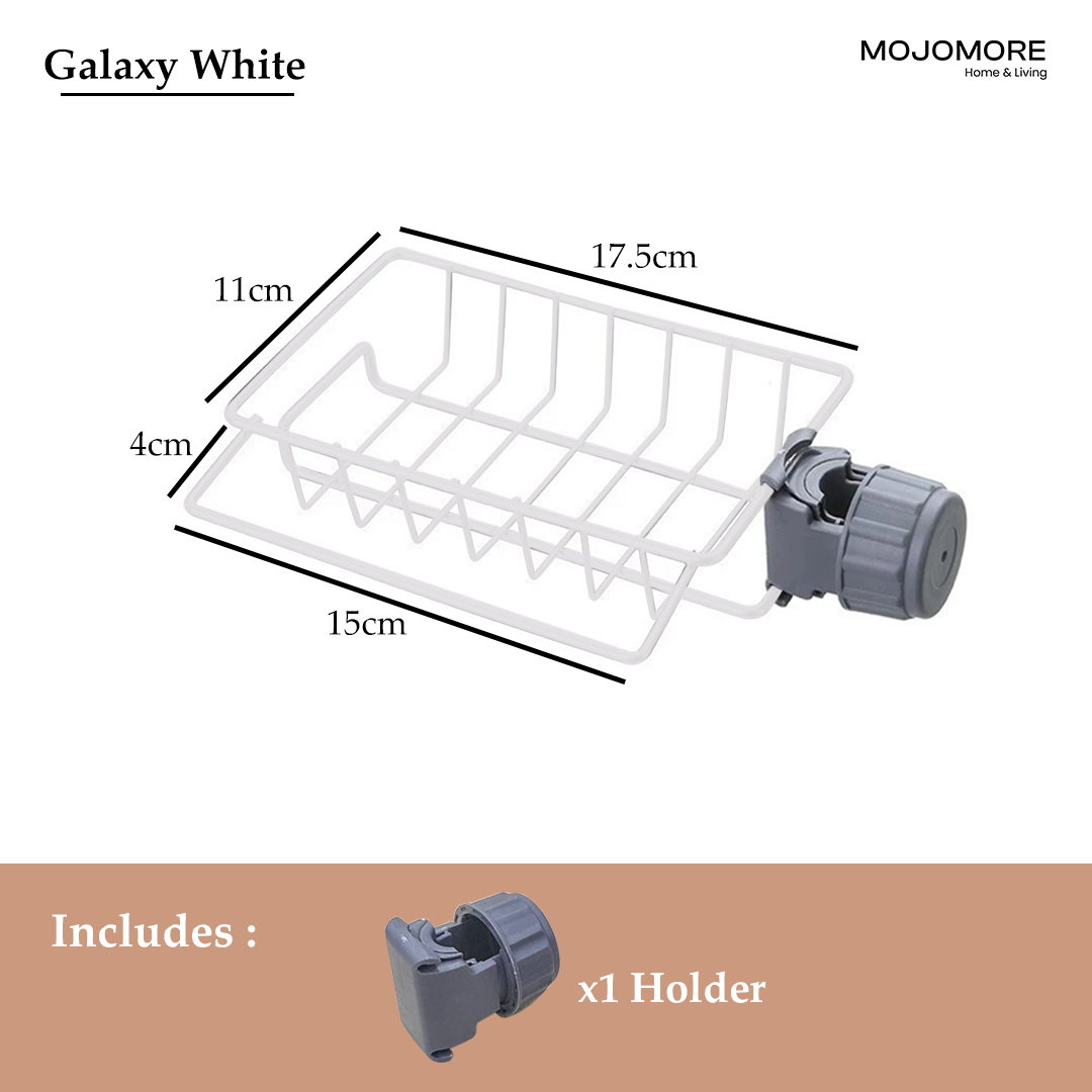 MOJOMORE Strong Faucet Kitchen Sink Sponge Dishwasher Soap Holder Kitchenware Drainer Rak Dapur