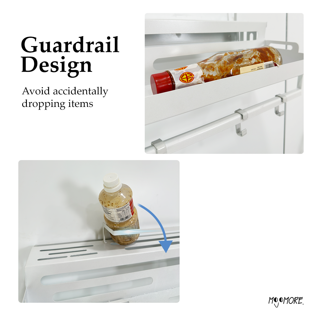 Mojomore Spice Rack Hanging Kitchen Rack Organizer Rak Rempah Dapur Condiment Organizer Wall Mounted Tableware Organizer