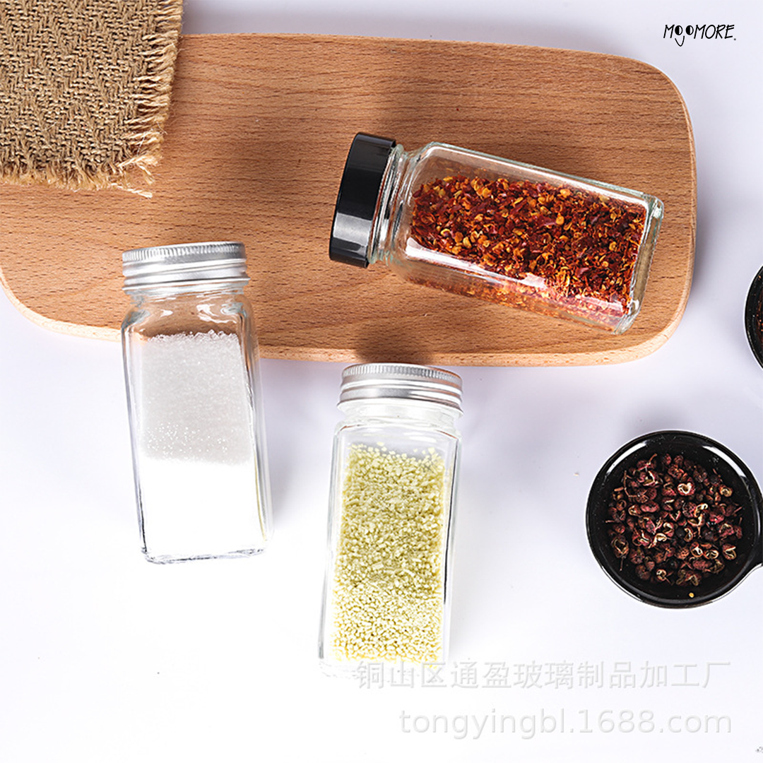 Mojomore 120g Seasoning Bottle Glass Jar Food Storage Spice Container Condiment Bekas Rempah Balang Kaca Kedap