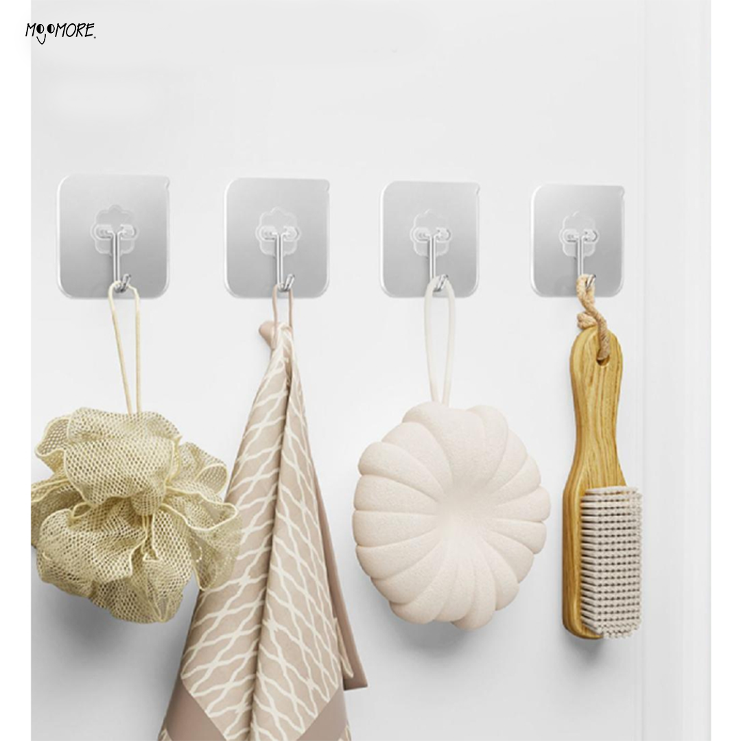 Mojomore Wall Hooks Seamless Screw, No-Punch Strong Adhesive Hook Screws ,Kitchen Bathroom Brackets Fixed Nail,Reusable