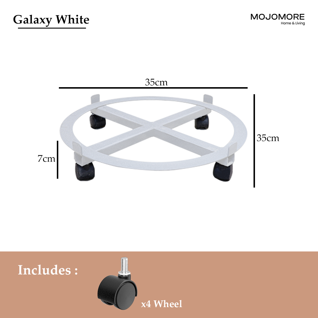 MOJOMORE Heavy Duty 4 Wheel Iron Gas Tank Roller | Metal Gas Stand | Gas Trolley | Roda Tong Gas