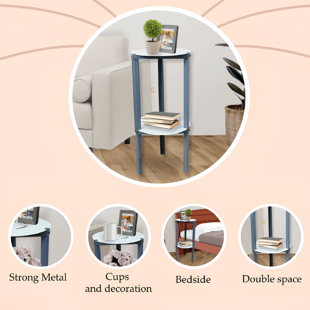 2 Tier Round Side Table - Mojomore