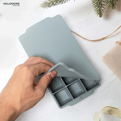 MOJOMORE Silicone Ice Maker 15 Holes Large Ice Cube Mold Jelly Mold Ice Cube Tray With Lid Bekas Ais Batu