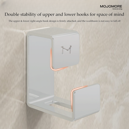 MOJOMORE Bathroom Basin Hook, with Gel Space Saving Wall Hangers Hooks, Sticky Stainless Steel Wall-mounted