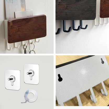 MOJOMORE Key Holder Wall Mount Key Rack Wooden Bamboo Hook key rack Home Clothe Hook Rack Key Rack Wall Mount