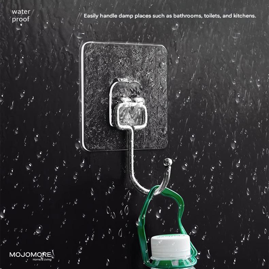 Mojomore Wall Hooks Seamless Screw, No-Punch Strong Adhesive Hook Screws ,Kitchen Bathroom Brackets Fixed Nail,Reusable