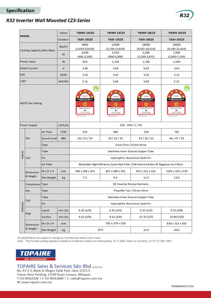 Topaire CZ3 SmartAir+ Series