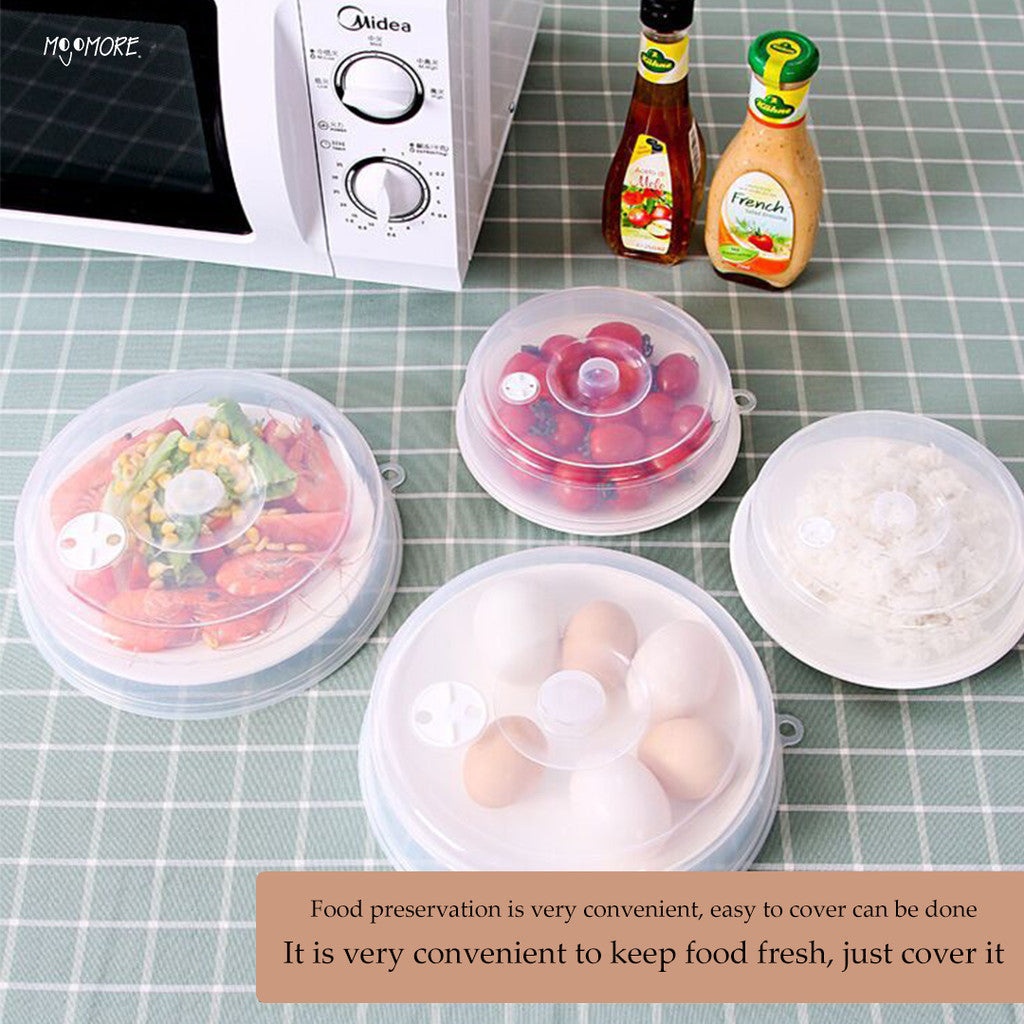 Mojomore Clear Plastic Microwave Food Cover Plate Lid Vented Splatter Guard Protector