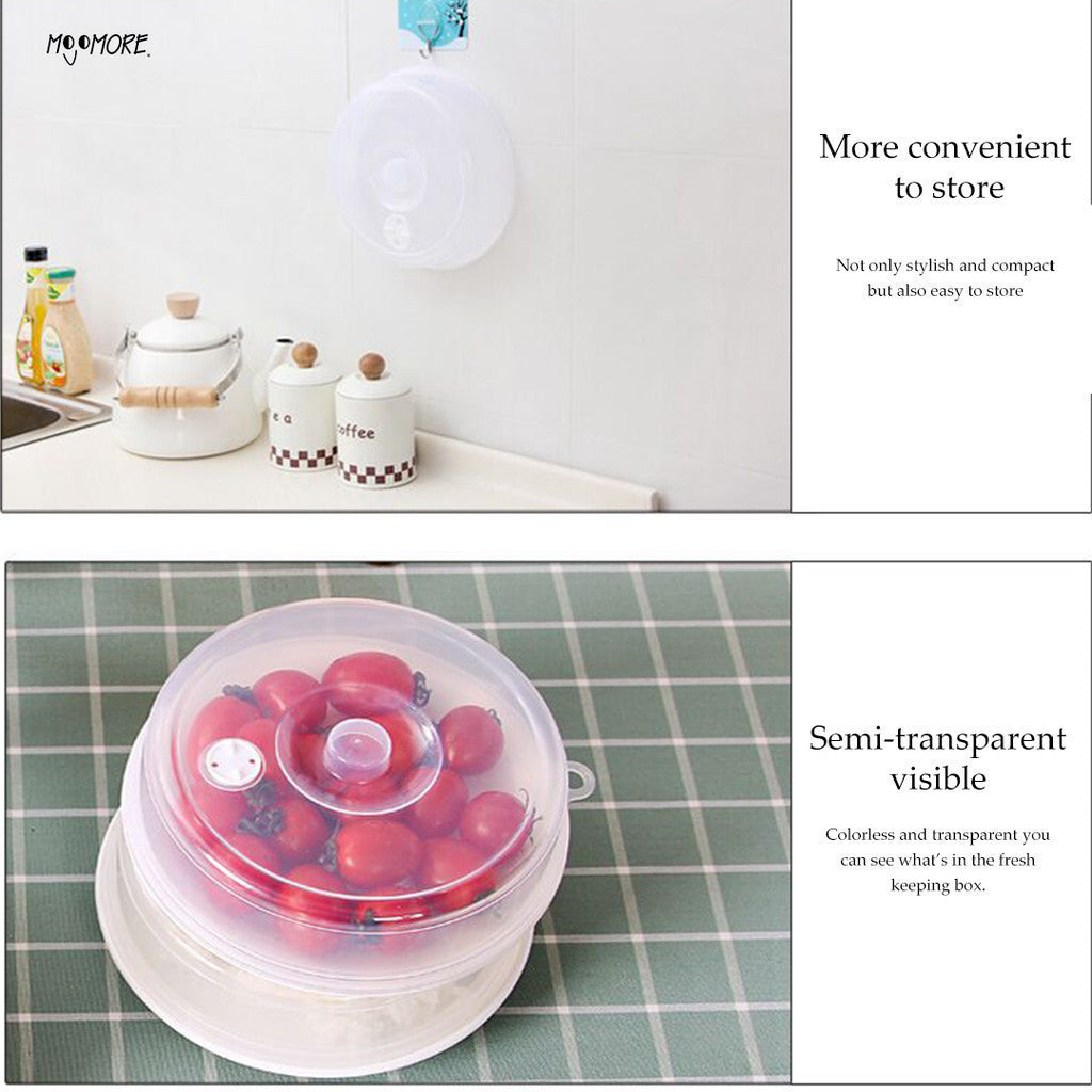 Mojomore Clear Plastic Microwave Food Cover Plate Lid Vented Splatter Guard Protector
